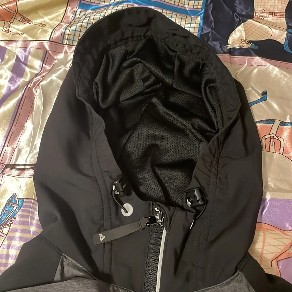 ADIDAS MENs soccer jacket Size M Color Black Gray
